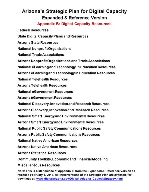 Arizona Broadband Strategic Plan Resource Guide