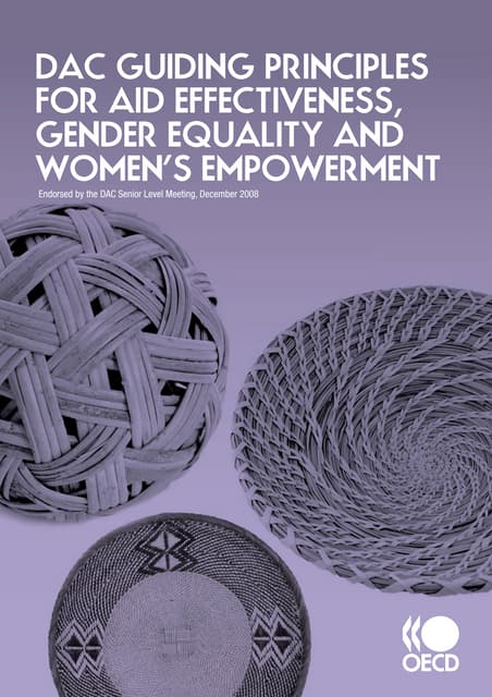 DAC Guiding Principles for Aid Effectiveness Gender Equality and Womens Empowerment