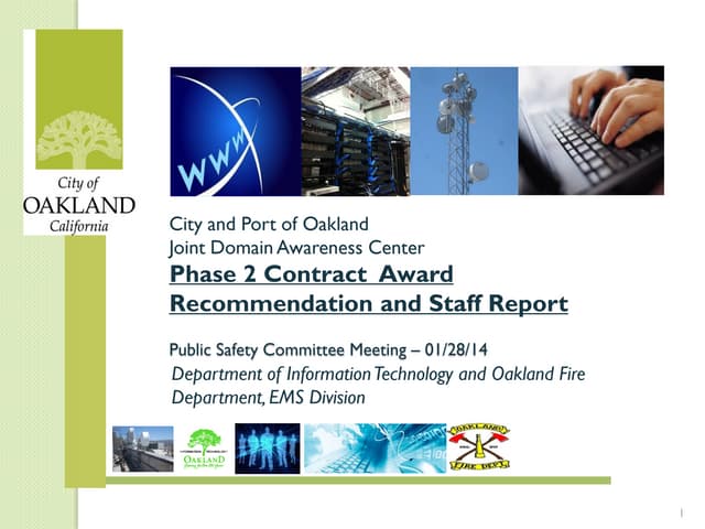 Oakland DAC Surveillance supplement...