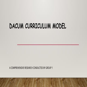 Comprehensive Overview of the DACUM Curriculum Model for Competency ...
