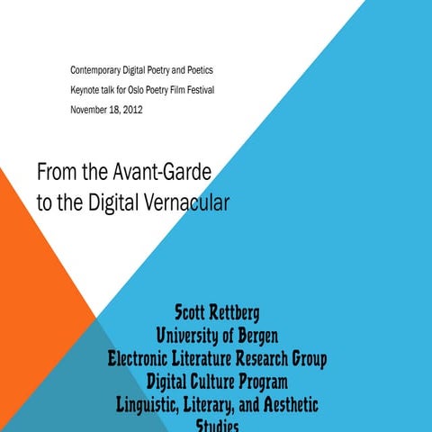 From the Avant Garde to the Digital Vernacular (Dada Redux) | PPT