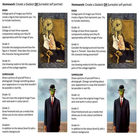 Dada & Surrealism hwk task
