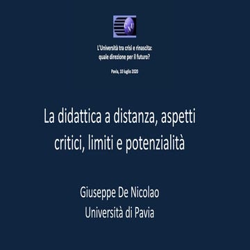 La didattica a distanza, aspetti critici, limiti e potenzialità