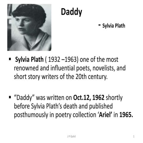 Module-3  American Poetry  "Daddy" by Sylvia Plath