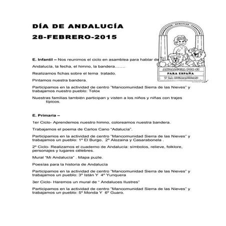 Diaa de Andalucia 2015 CEIP SAN ROQUE