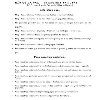 Día de la paz qué podemos hacer y q...