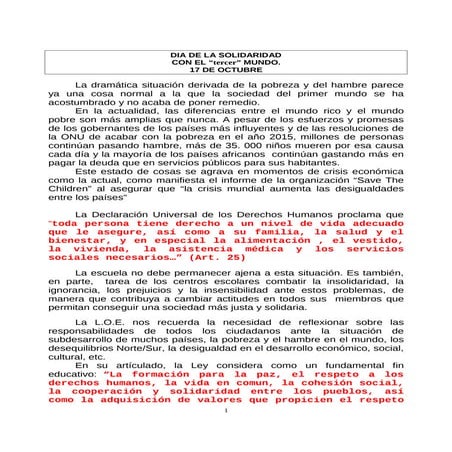 Día de la solidaridad