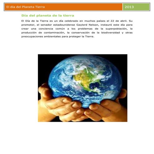 Día del planeta de la tierra