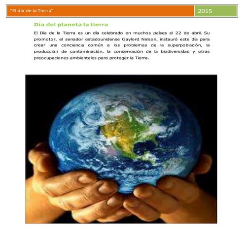 Día del planeta la tierra