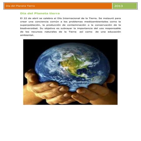 Día del planeta tierra