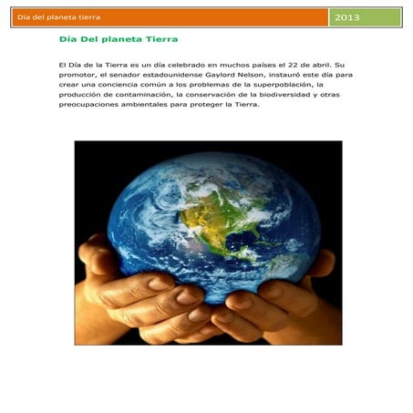 Día del planeta tierra