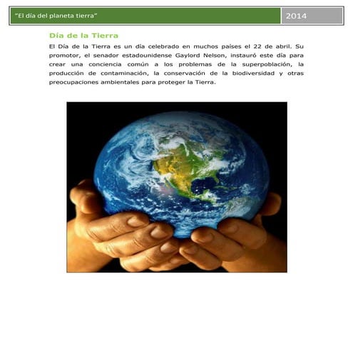 Día del planeta tierra