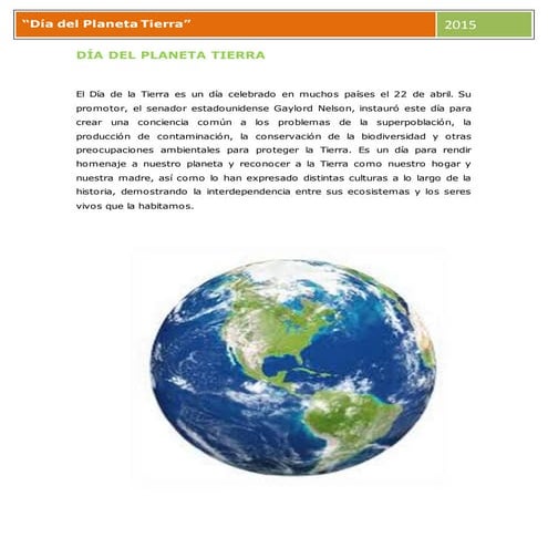 Día del planeta tierra