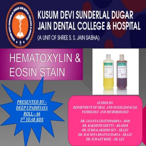 Dental Anatomy and Dental Histology Project on Hematoxylin & Eosin Stain - 1S...
