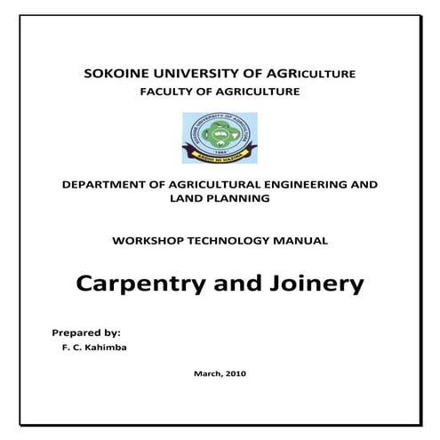 SUA-DEST carpentry workshop training manual-kahimba