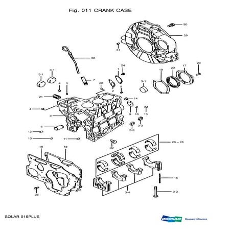 Daewoo doosan solar 015 plus mini crawler excavator parts catalogue manual