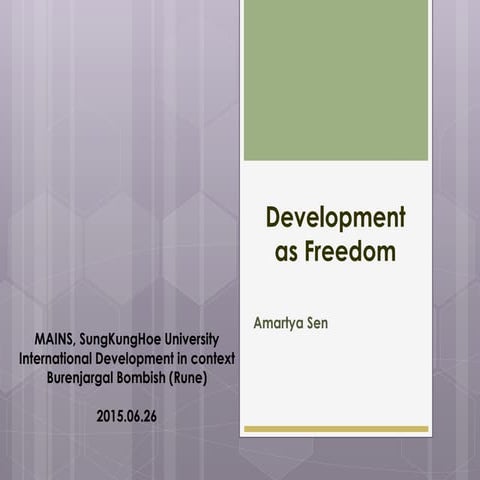 Amartya Sen "Development as Freedom"
