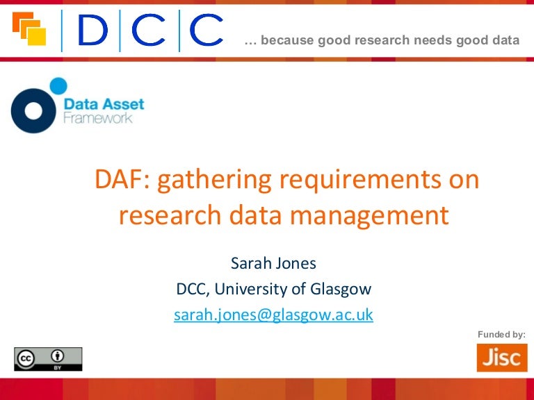 RDM requirements gathering with DAF