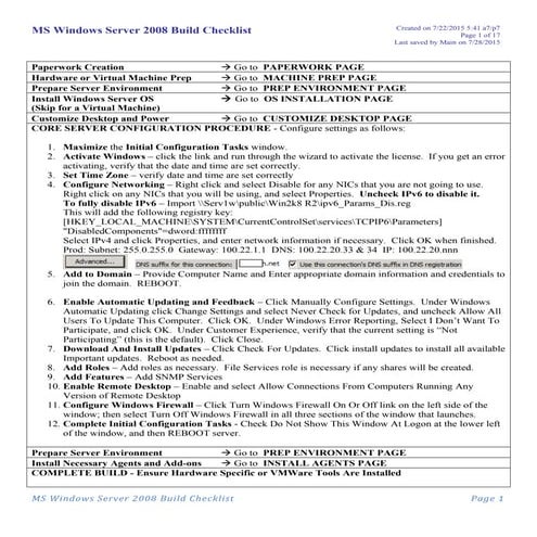 SOP - 2013 Server Build