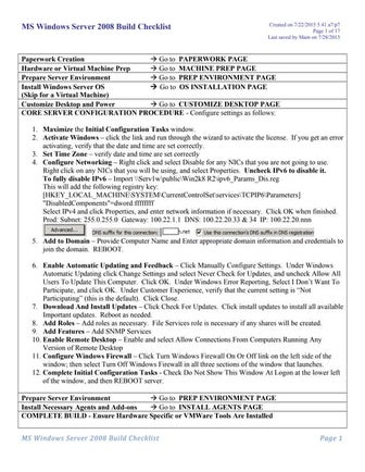 SOP - 2013 Server Build