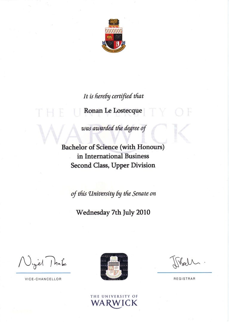 Warwick diploma