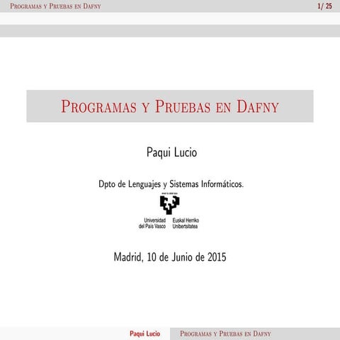 Programas y Pruebas en Dafny
