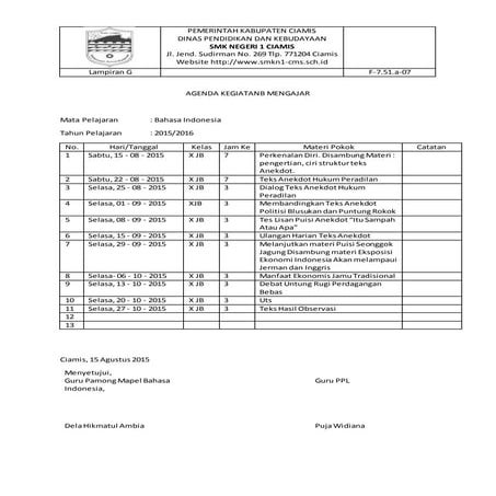 Daftar agenda print | PDF