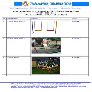 Daftar ape outdoor tk paud tahun 2015