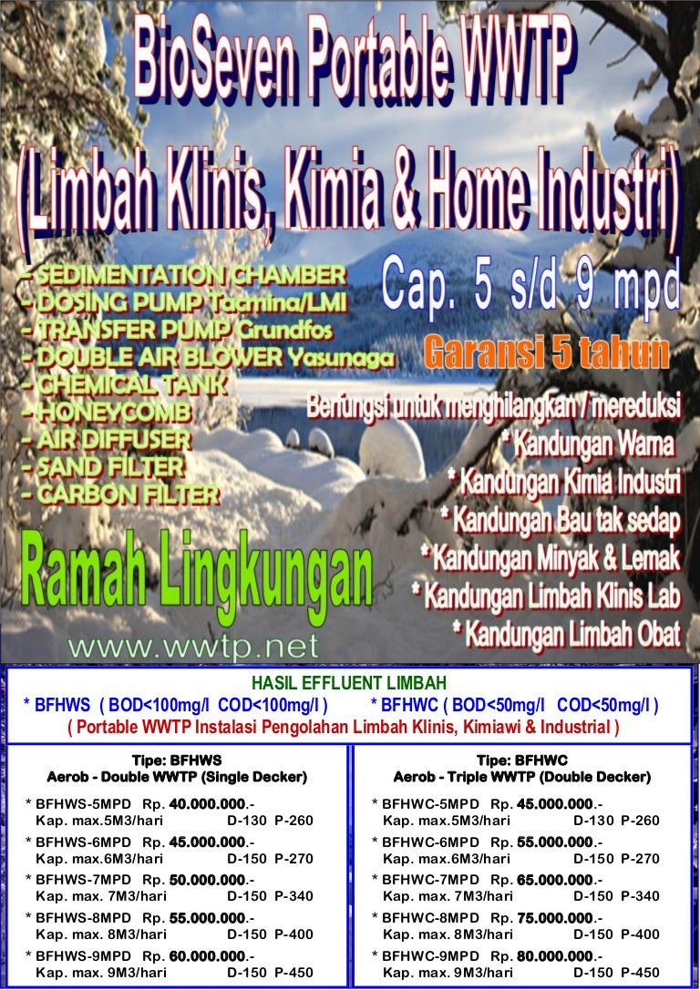 1 Daftar harga ipal bio seven portable wwtp (limbah klinis