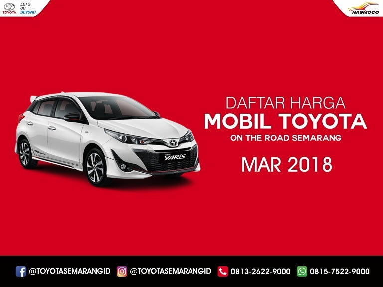 Daftar Harga Mobil Toyota Semarang Dealer Nasmoco