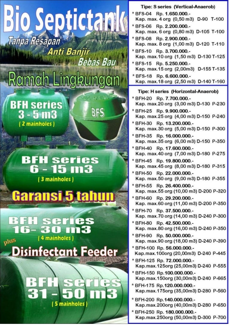 Daftar harga terbaru ipal bio seven septic tank anaerob