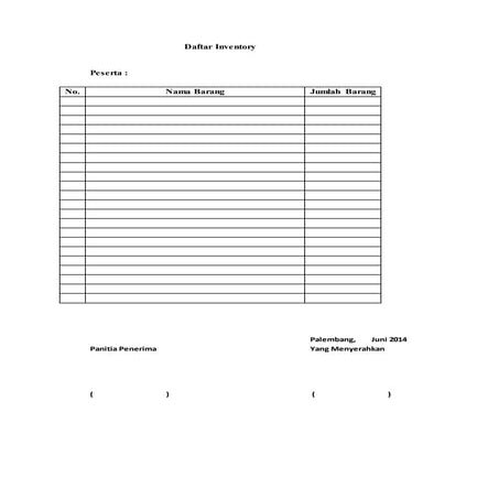 Daftar inventory | DOCX