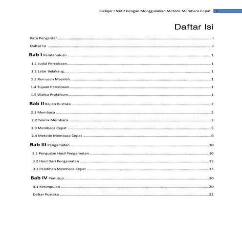Daftar isi Karya Ilmiah B.Indonesia