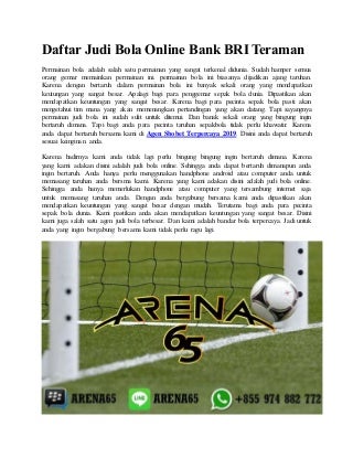 Daftar judi bola online bank bri teraman