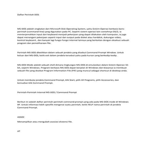 Daftar perintah dos1