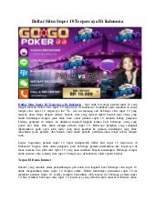 Daftar Situs Super 10 Terpercaya Di Indonesia