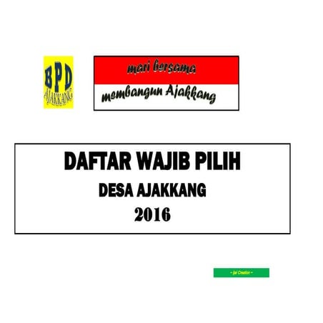 Daftar wajib pilih desa ajakkang 2016