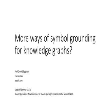 More ways of symbol grounding for knowledge graphs?