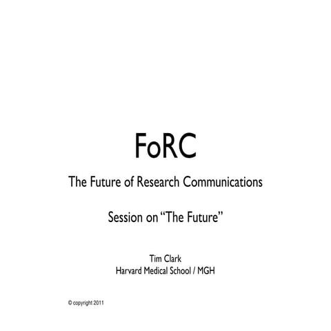 Dagstuhl "Future" sesssion intro slides