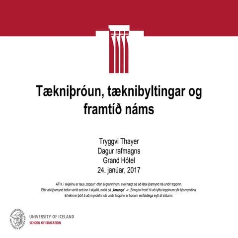 Tækniþróun, tæknibyltingar og framtíð náms