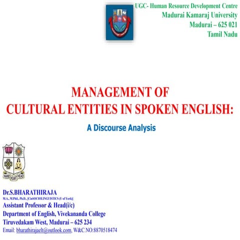Spoken language (Discourse Analysis) | PPTX