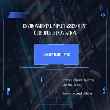 Environmental Impact Assessment of Biofuels in Aviation: Emission ...