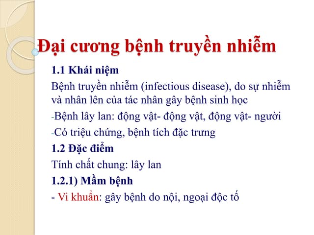 TÀI LIỆU BÀI GIẢNG BỆNH TRUYỀN NHIỄM DÀNH CHO SINH VIÊN Y KHOA