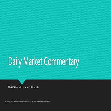 Divergence 2016 - Daily Market Commentary 14th Jan 2016