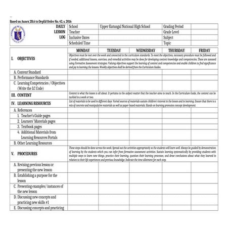 daily lesson log template aaaaaaaaaaaaaaaaaaaaaaaaaaaaaaaaaaaaaaa | PPT