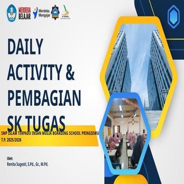 DAILY ACTIVITY & SK TUGAS IN A BOARDING SCHOOL | PPTX