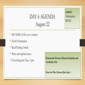 Daily agenda