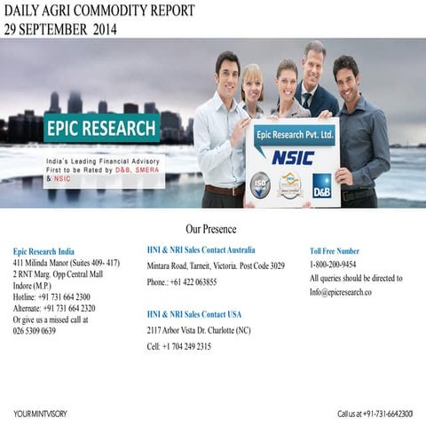 Daily agri report by epic research 29 sep  2014