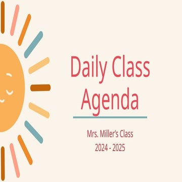 Daily Class Agenda Education Presentation in Pink Teal and Yellow Flat Graphi...