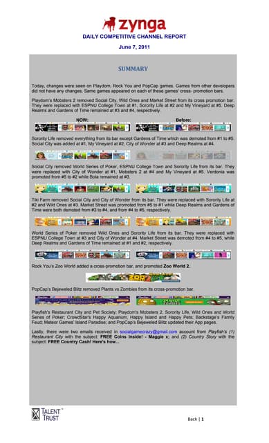 Daily Competitive Channel Report June 7
